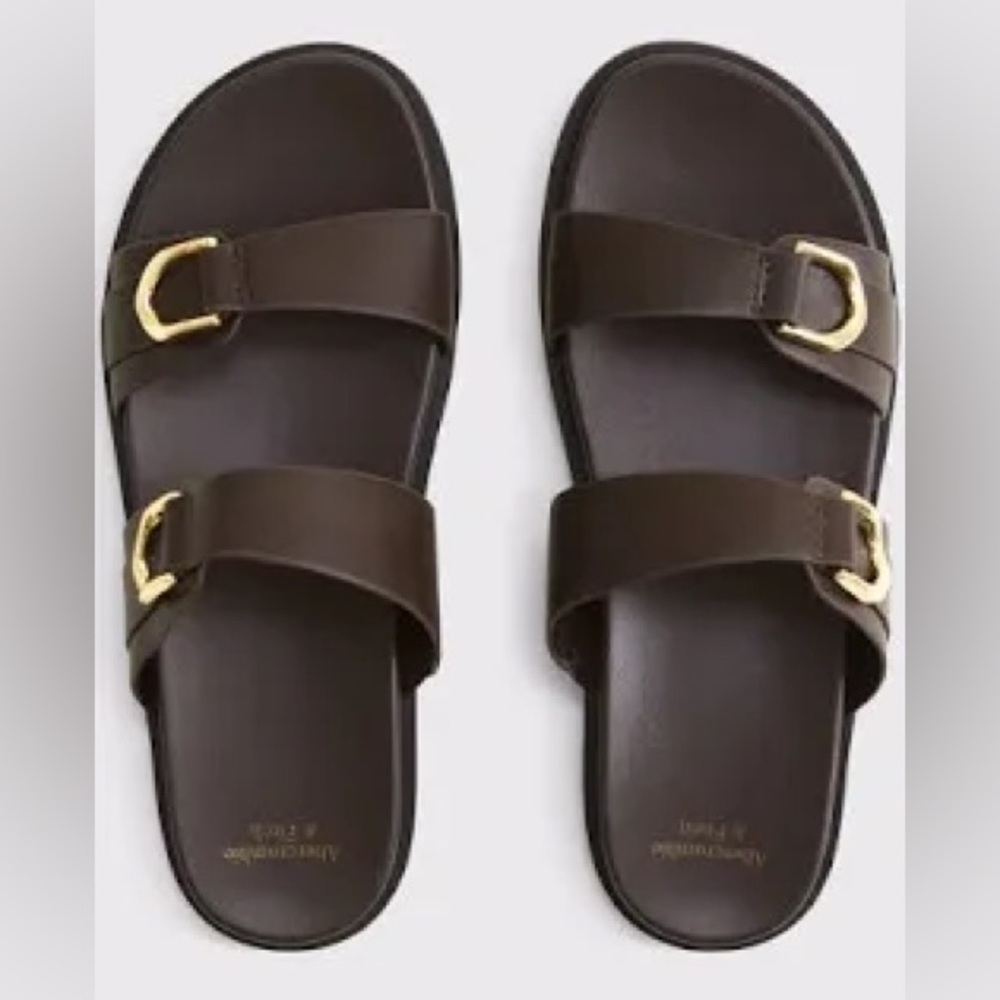 Brown slide sandals